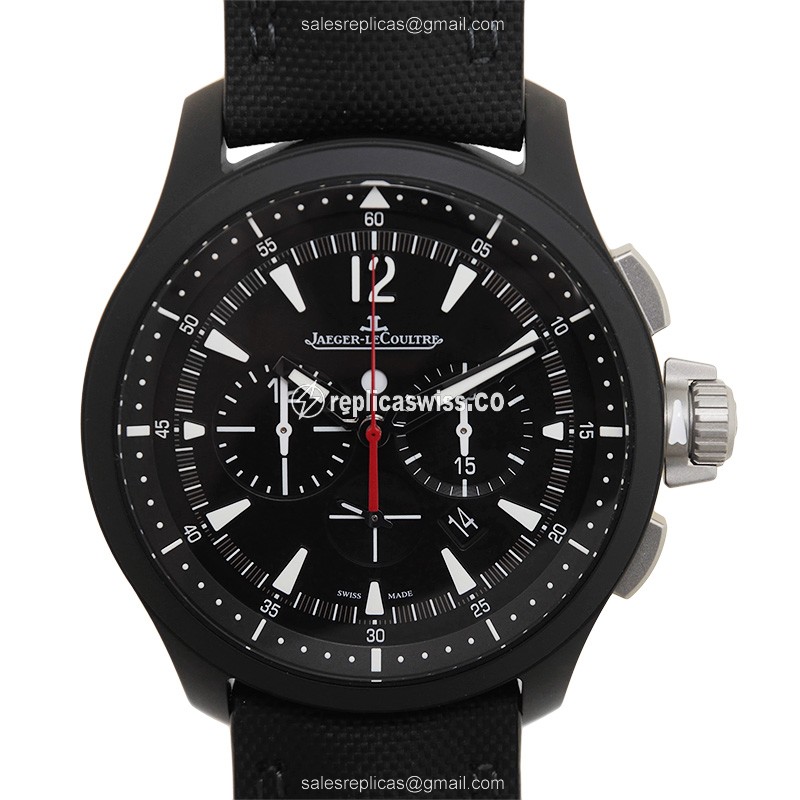 Jaeger-Lecoultre Q205C570 Replica - Ultra Thin - Automatic - Black Dial - Ceramic - Black Fabric Strap - Luxury Replica MASTER ULTRA THIN Watch