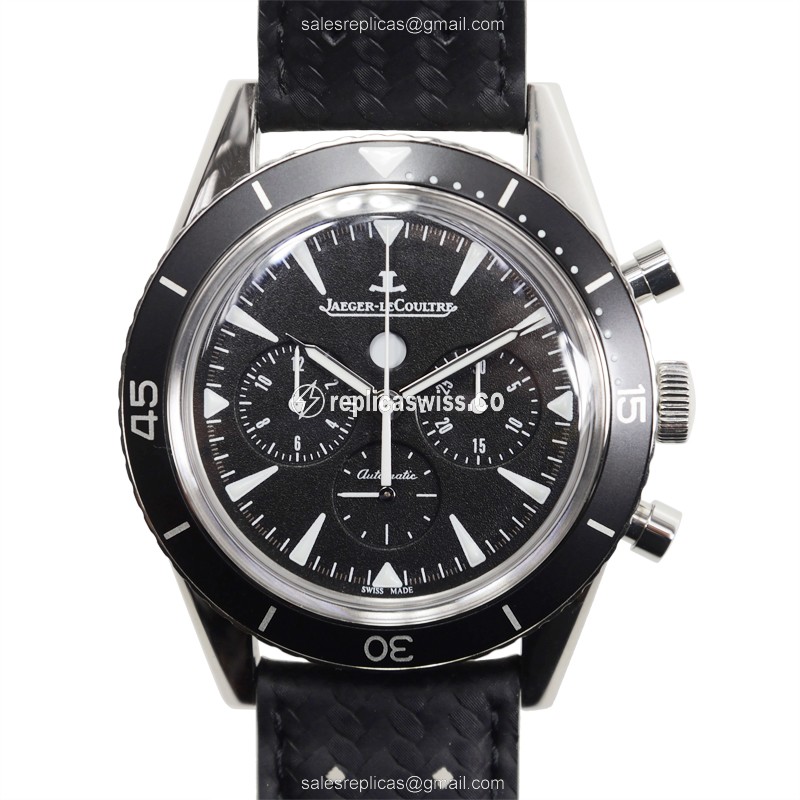 Jaeger-Lecoultre Q2068570 Replica - Ultra Thin - Automatic - Black Dial - Steel Case - Black Cowhide Strap - Luxury Replica MASTER ULTRA THIN Watch