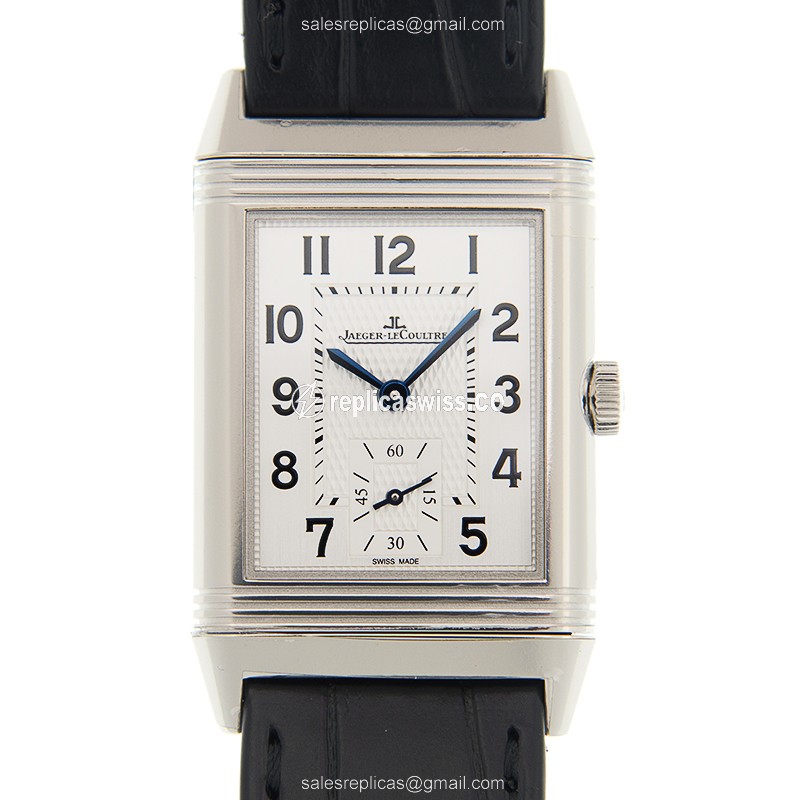 Jaeger-Lecoultre Q2438520 REVERSO - Manual - Stainless Steel - Silver Dial - Black Alligator Strap - Luxury Replica REVERSO Watch