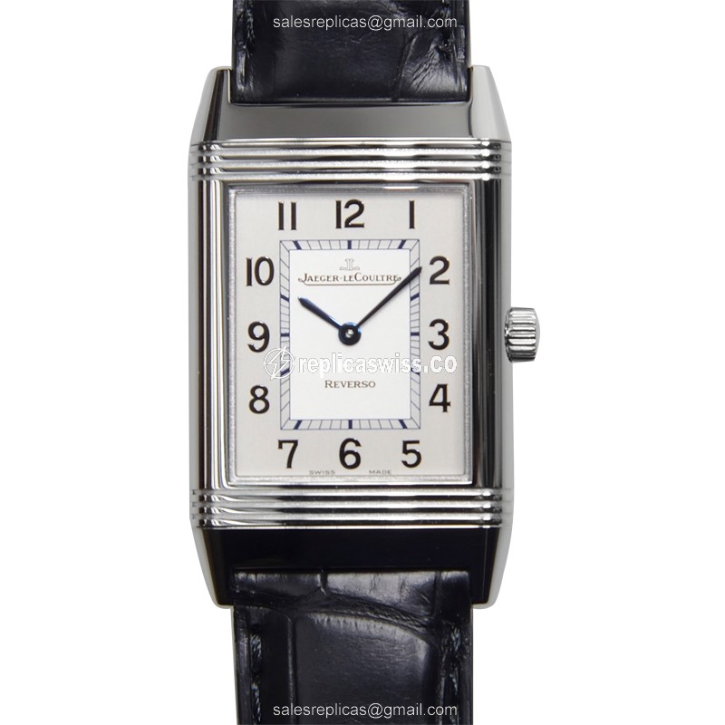 Jaeger-Lecoultre Q2508412 REVERSO Replica - Manual - Steel Case - Silver Dial - Black Alligator Strap - Luxury Replica REVERSO Watch