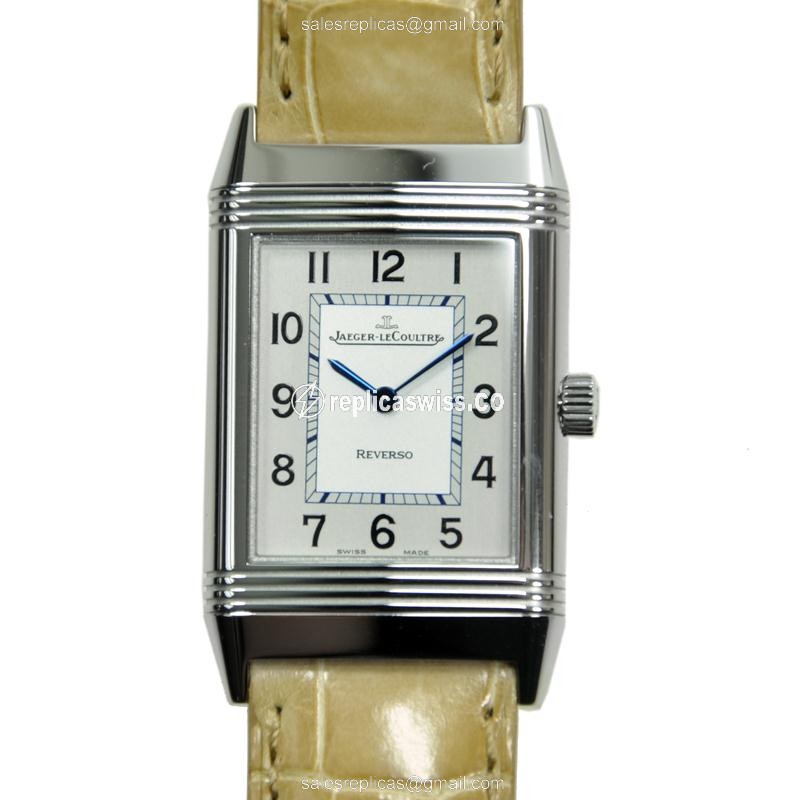 Jaeger-Lecoultre Q2518410 REVERSO Quartz - Silver Dial - Brown Alligator - Sapphire Crystal