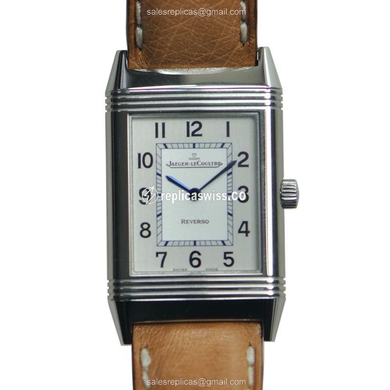 Jaeger-Lecoultre Q2518411 REVERSO - Quartz - Stainless Steel - Silver Dial - Brown Leather Strap