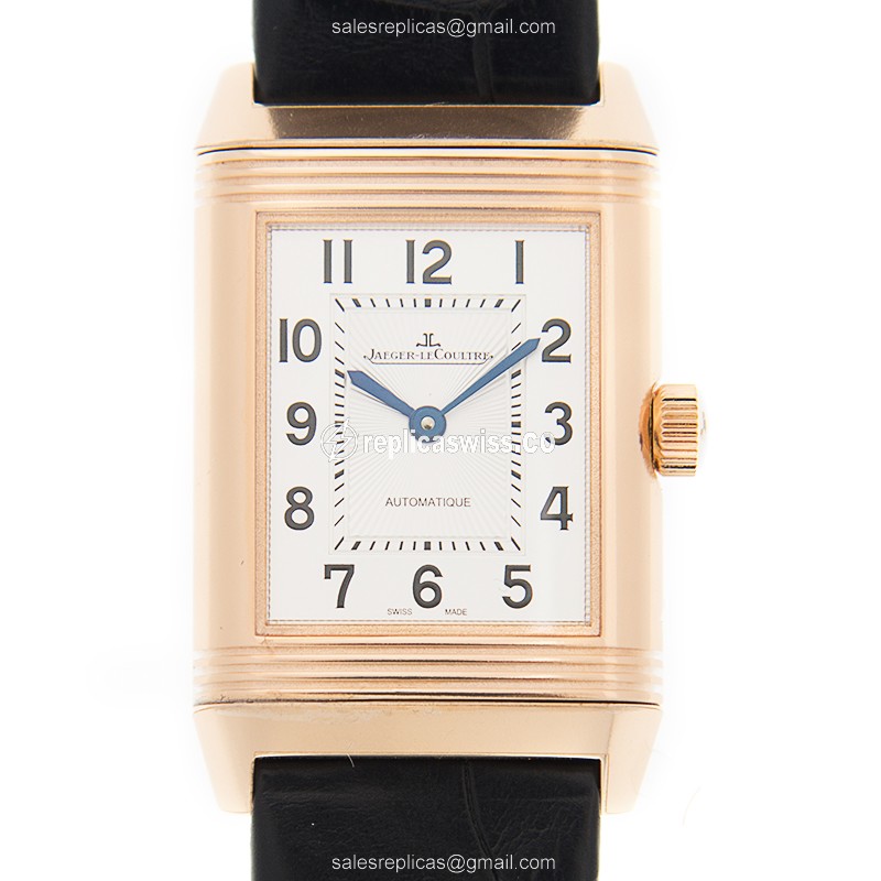Jaeger-Lecoultre Q2572420 REVERSO - Automatic - 18kt Rose Gold - Silver Dial - Leather Strap