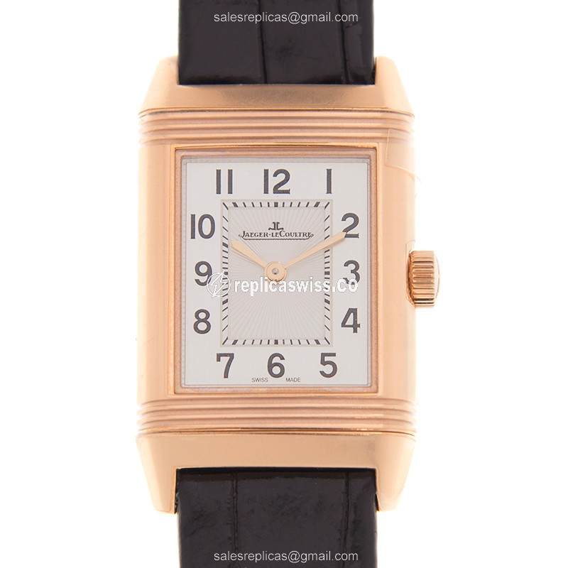 Jaeger-Lecoultre Q2602540 REVERSO - Manual - 18kt Rose Gold - White Dial - Leather Black Strap