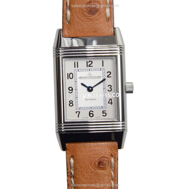 Jaeger-Lecoultre Q2618411 REVERSO - Quartz - Steel Case - Silver Dial - Brown Leather Strap