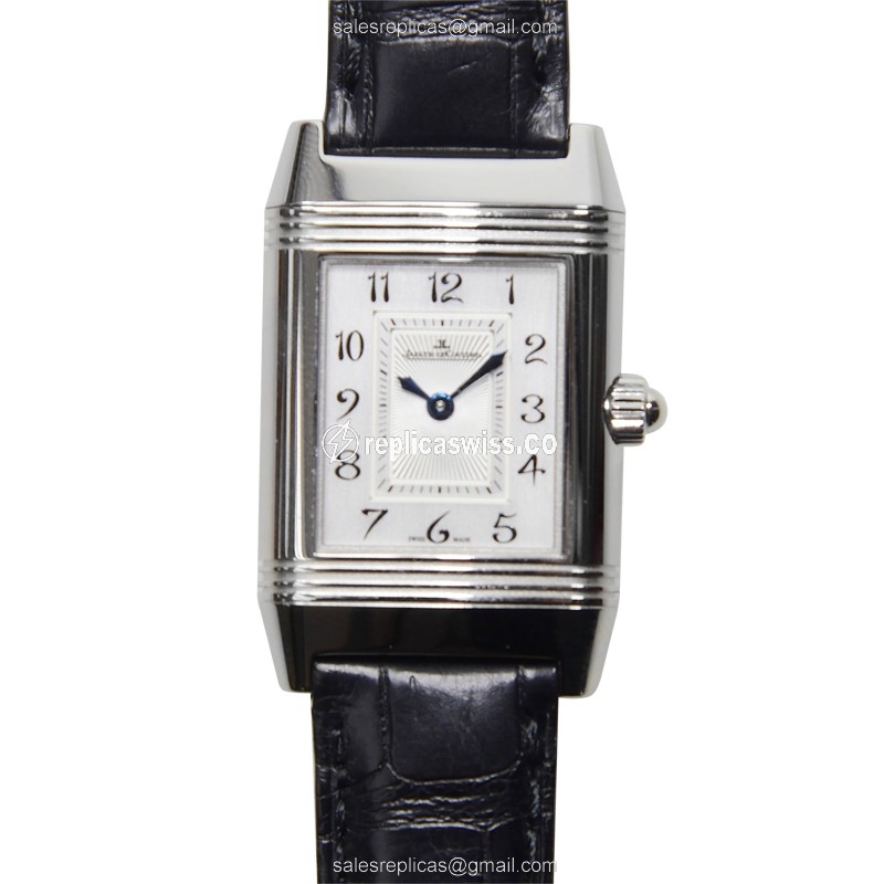 Jaeger-Lecoultre Q2668412 REVERSO - Manual - Steel Case - Silver Dial - Black Alligator Strap - Luxury Replica REVERSO Watch