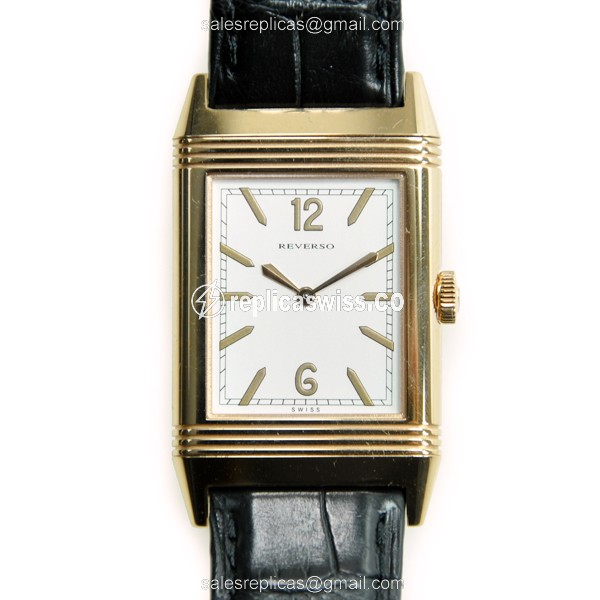 Jaeger-Lecoultre Q2782521 REVERSO - Manual - 18kt Rose Gold - White Dial - Buckle Clasp - Black Alligator Strap