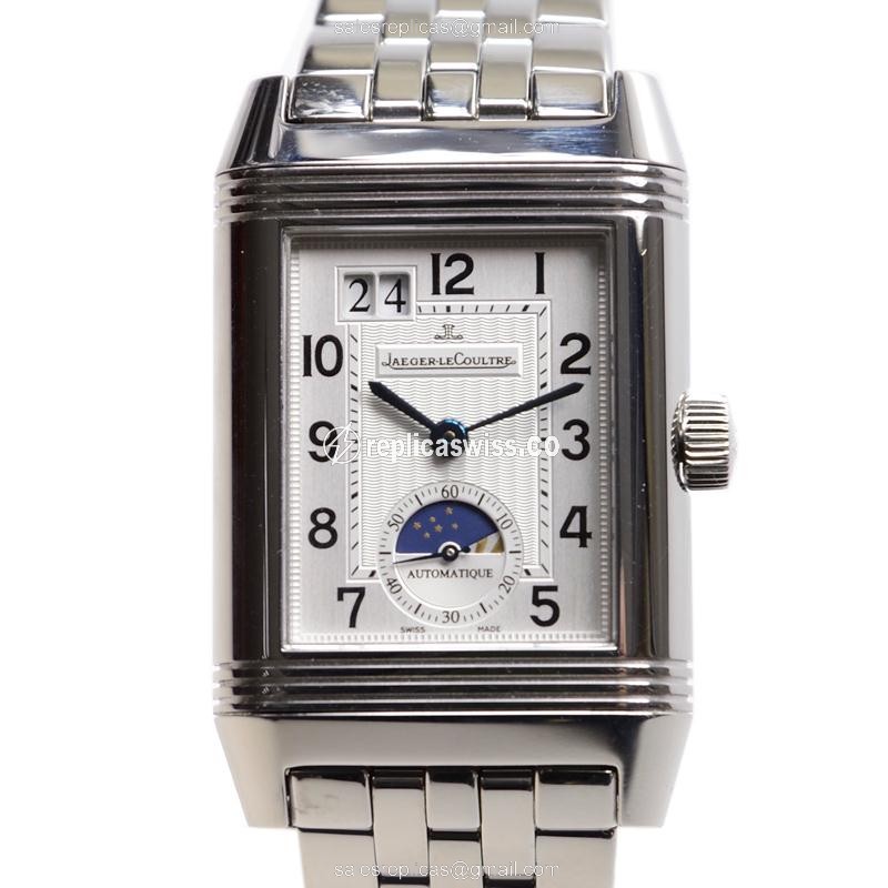 Jaeger-Lecoultre Q3038120 Replica - Automatic - Stainless Steel - White Dial - Silver Clasp - Luxury Replica REVERSO Watch