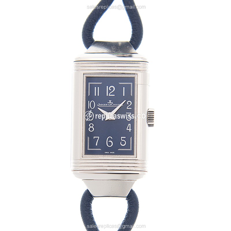 Jaeger-Lecoultre Q326858J Replica - Quartz - Steel Case - Blue Dial - Leather Strap