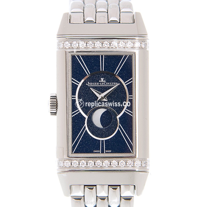 Jaeger-Lecoultre Q3358120 REVERSO Replica - Manual Wind - Blue Dial - Steel Case & Strap - Luxury Replica REVERSO Watch