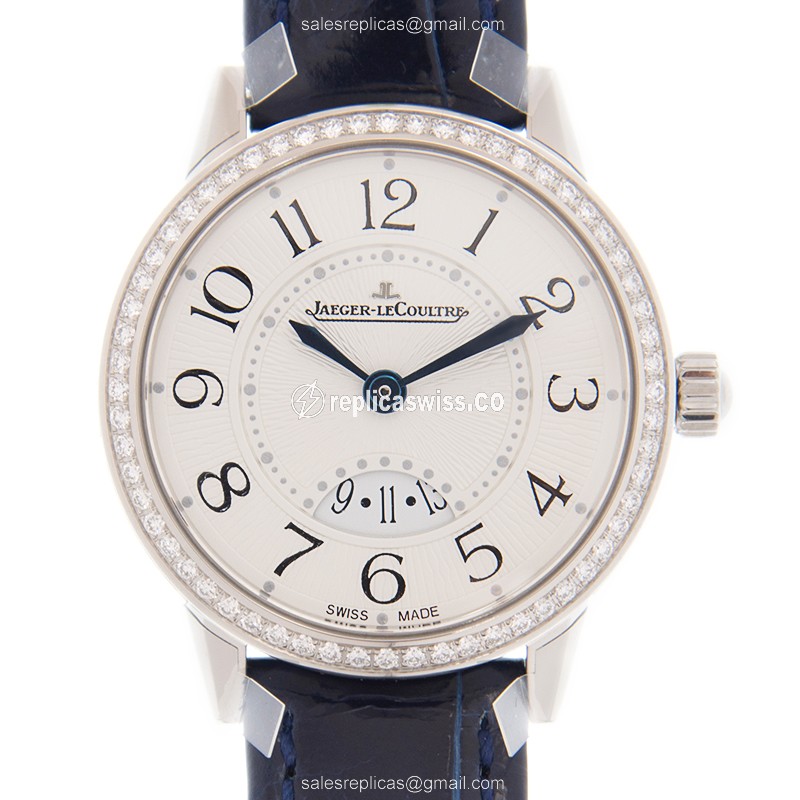 Jaeger-Lecoultre Q3408530 Rendez-Vous Quartz - Diamond Case - Silver Dial - Blue Alligator Strap