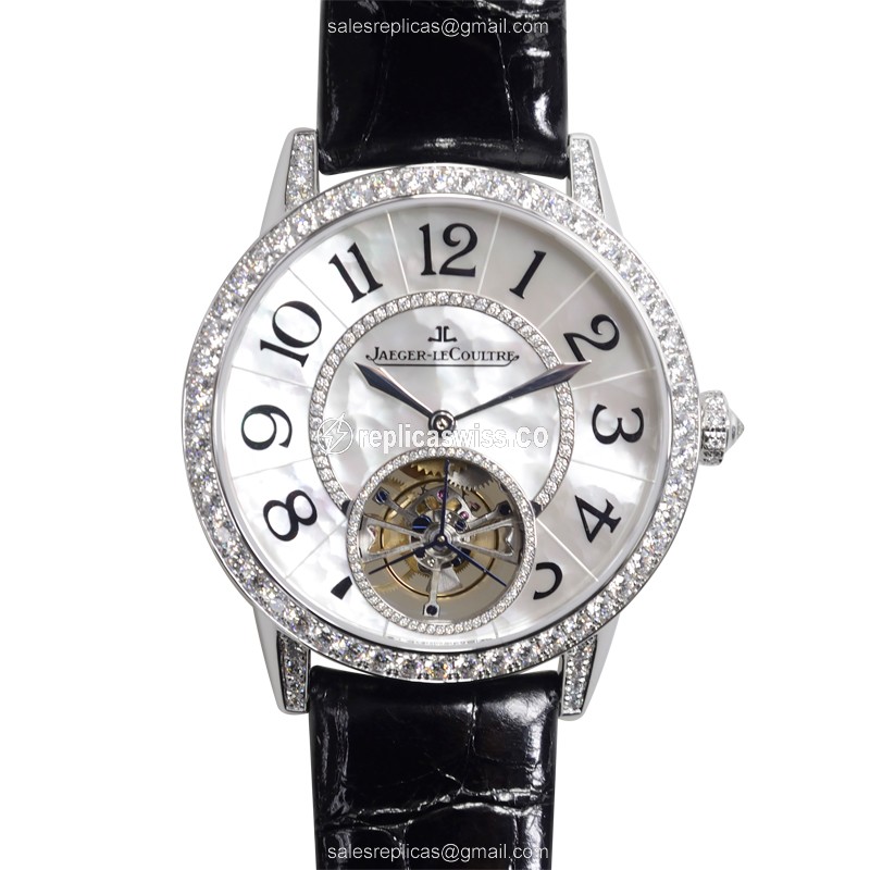 Jaeger-Lecoultre Rendez-Vous Replica - Automatic - 18kt White Gold - White Dial - Black Alligator Strap