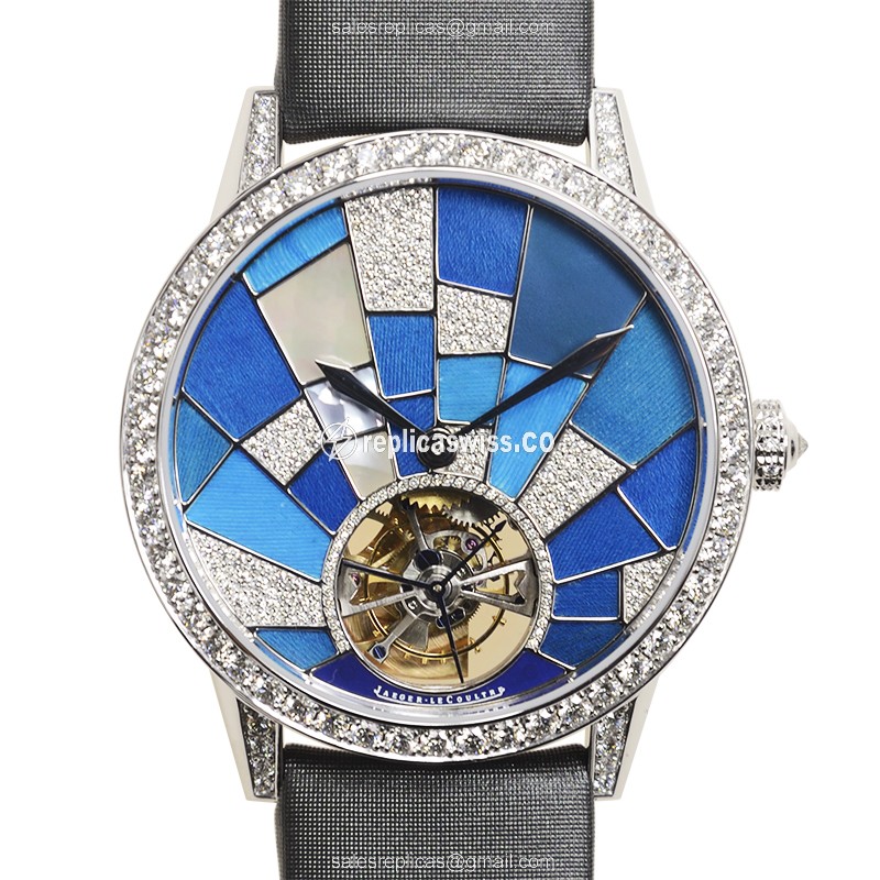 Jaeger-Lecoultre Rendez-Vous Replica - Automatic - 18kt White Gold - Diamond Accents - Blue Dial