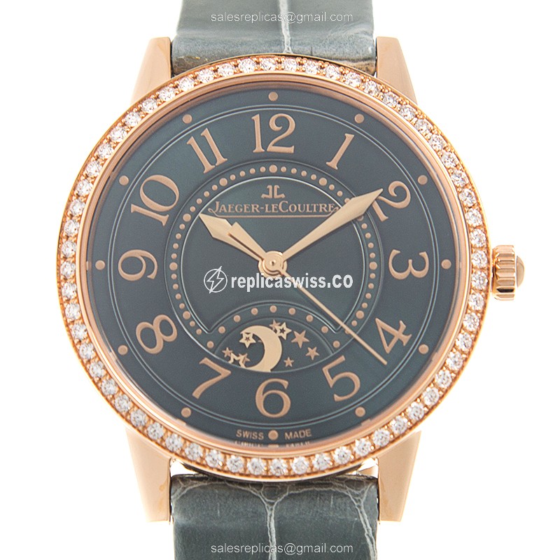 Jaeger-Lecoultre Q3442450 Rendez-Vous - Automatic - 18kt Rose Gold - Diamond Accents - Gray Dial