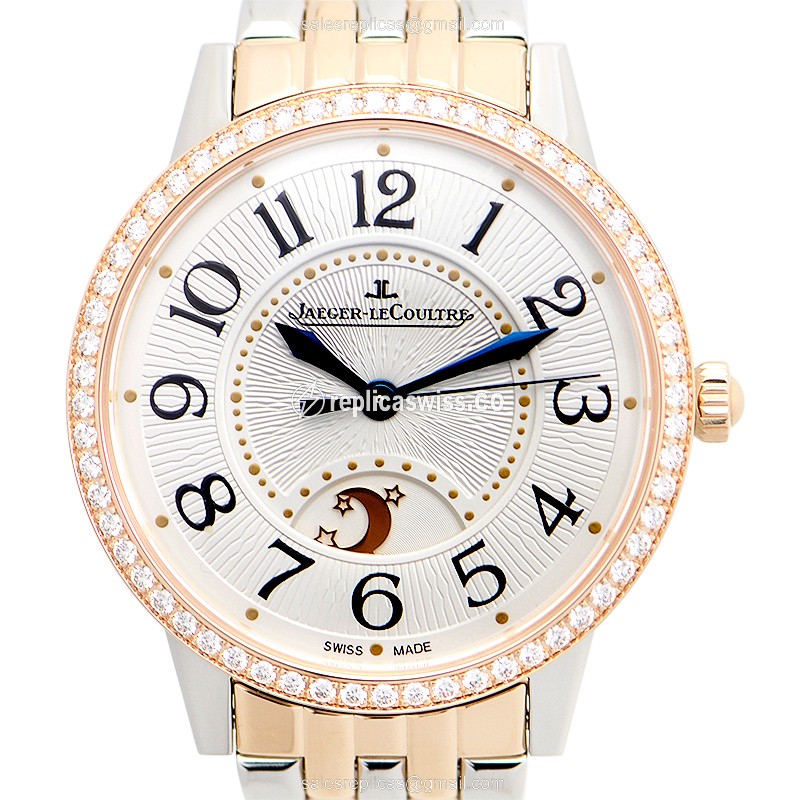 Jaeger-Lecoultre Rendez-Vous Replica - Automatic - 18kt Rose Gold - Diamond Dial - Silver Case