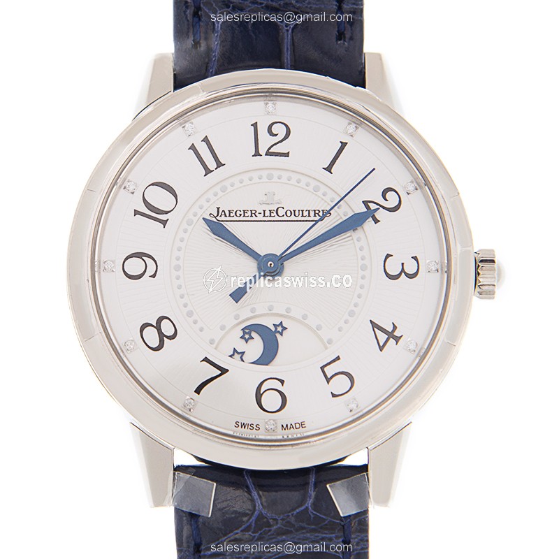 Jaeger-Lecoultre Q3448410 Rendez-Vous Replica - Automatic - Steel Case - White Dial - Blue Leather Strap