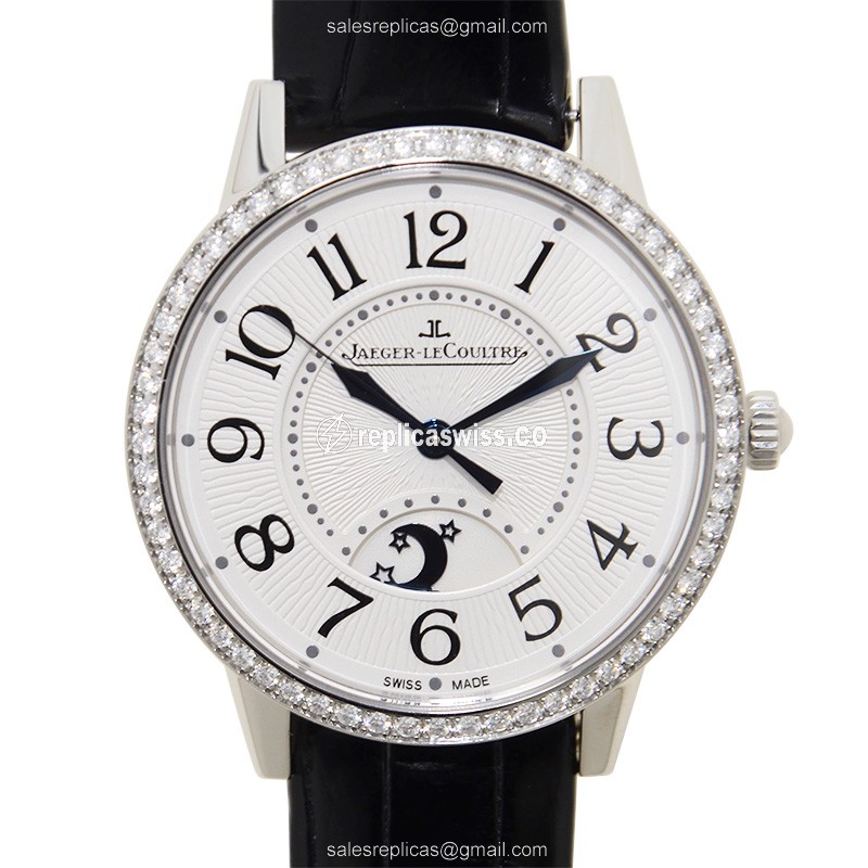 Jaeger-Lecoultre RENDEZ VOUS Automatic - White Dial - Black Alligator Strap - Clasp