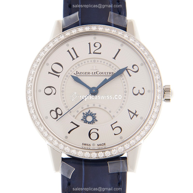 Jaeger-Lecoultre Q3448430 Rendez-Vous Replica - Automatic - Steel Case - Silver Dial - Blue Leather Strap