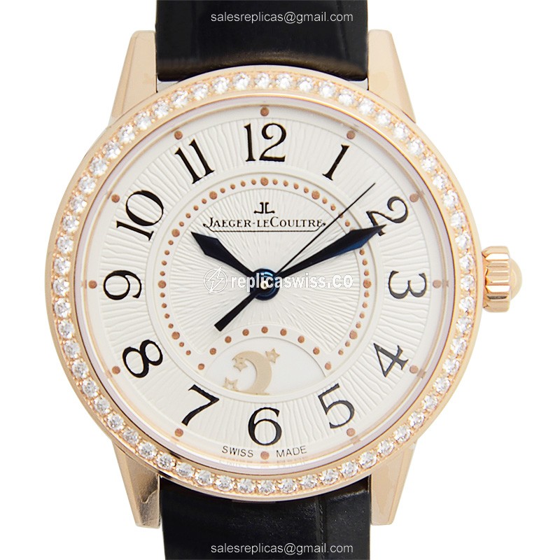 Jaeger-Lecoultre Q3462421 Rendez-Vous - Automatic - 18kt Rose Gold - Diamond Dial - Black Alligator Strap