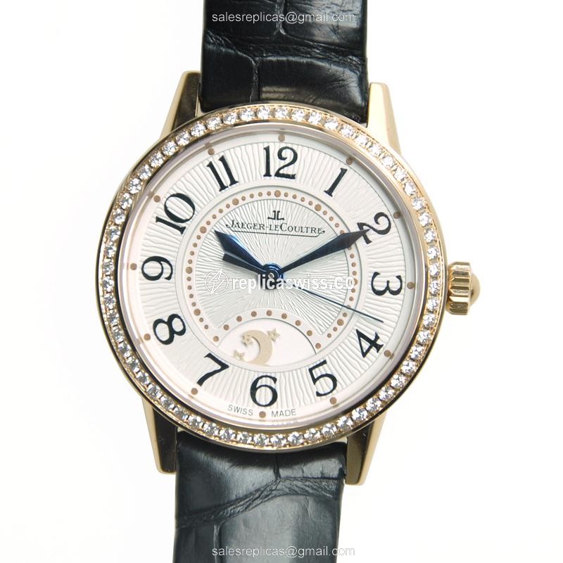 Jaeger-Lecoultre Q3462521 Rendez-Vous Automatic 18kt Rose Gold & Diamond Dial Black Alligator Buckle - Luxury Replica RENDEZ VOUS Watch