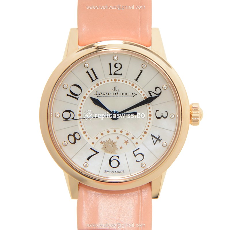 Jaeger-Lecoultre Q3462590 Rendez-Vous Replica - Automatic 18kt Rose Gold - White Dial, Pink Alligator Strap