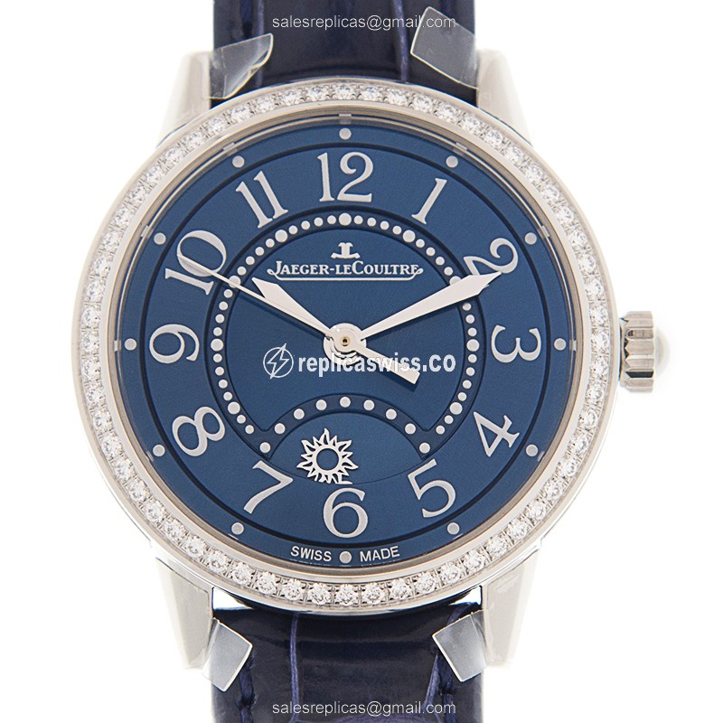 Jaeger-Lecoultre Rendez-Vous Automatic - Diamond-Set Case - Blue Dial - Alligator Blue Strap