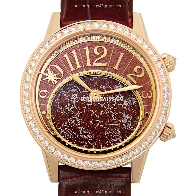 Jaeger-Lecoultre Rendez-Vous 18kt Rose Gold - Automatic - Brown Dial - Alligator Brown Strap