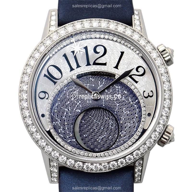 Jaeger-Lecoultre Rendez-Vous Replica - Automatic - White Gold - Blue Dial - Diamond Accents