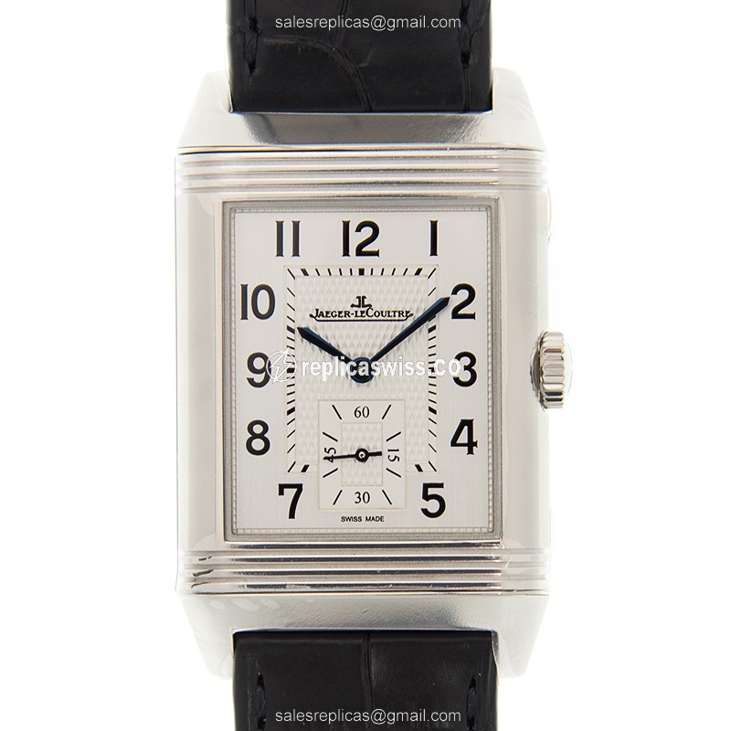 Jaeger-Lecoultre Q3848420 REVERSO - Manual - Stainless Steel - White Dial - Black Clasp - Luxury Replica REVERSO Watch