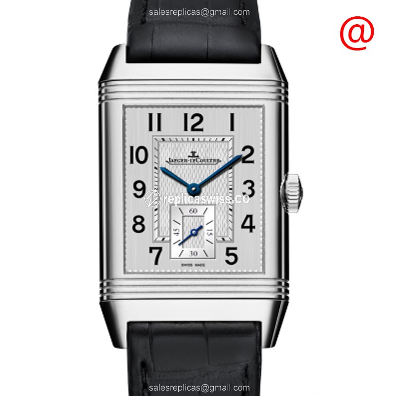 Jaeger-Lecoultre Q3858520 REVERSO - Manual Wind - Stainless Steel - Silver Dial - Alligator Black Strap - Luxury Replica REVERSO Watch