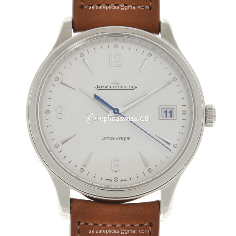 Jaeger-Lecoultre Q4018420 Replica - Ultra Thin - Automatic - Silver Dial - Brown Leather Strap