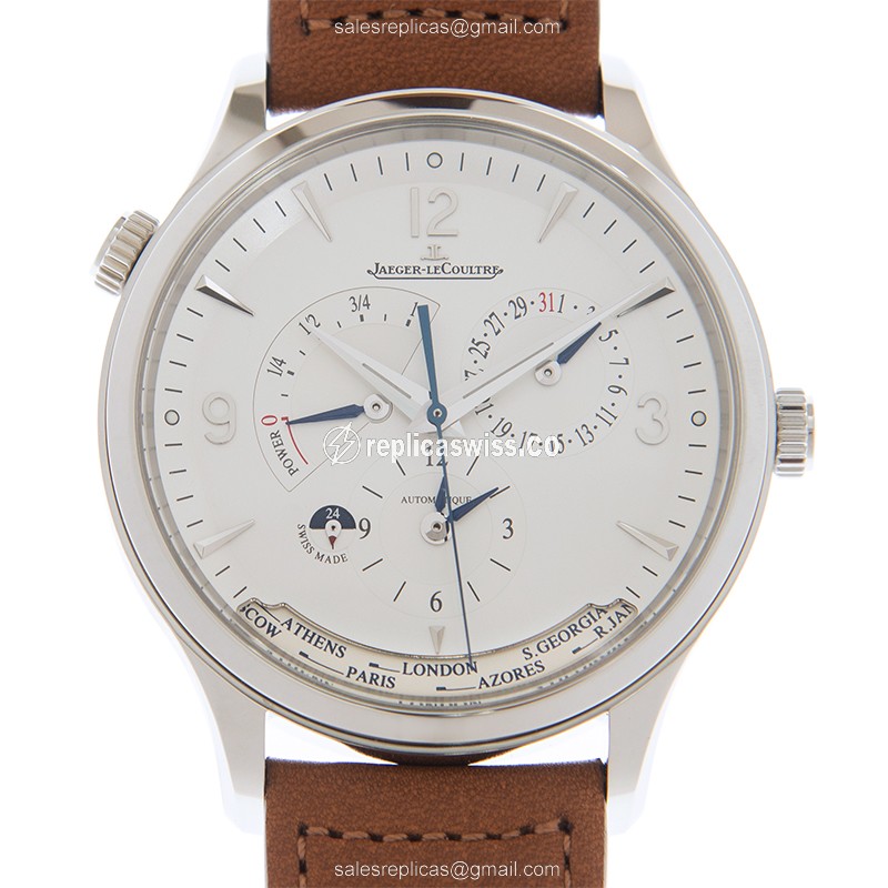 Jaeger-Lecoultre Q4128420 Replica - Ultra Thin - Automatic - Silver Dial - Brown Leather Strap