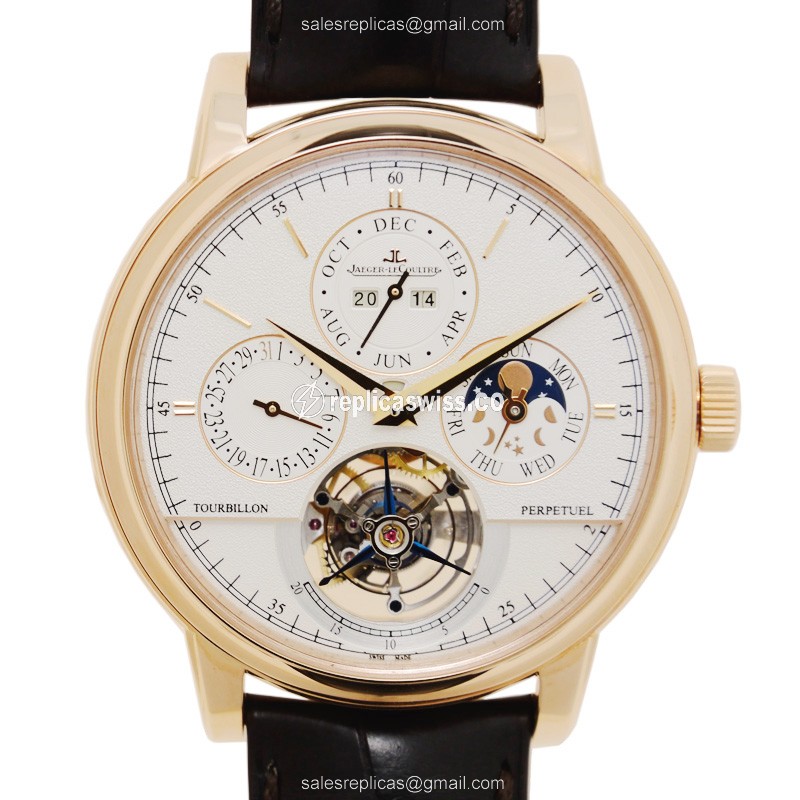 Jaeger-Lecoultre Q5042520 Replica - Ultra Thin - Automatic - 18kt Rose Gold - Silver Dial - Black Alligator Strap