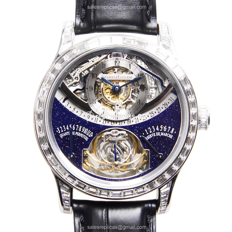 Jaeger-Lecoultre Q6006405 Replica - Manual - 18kt Gold - Blue Dial - Alligator Black Strap