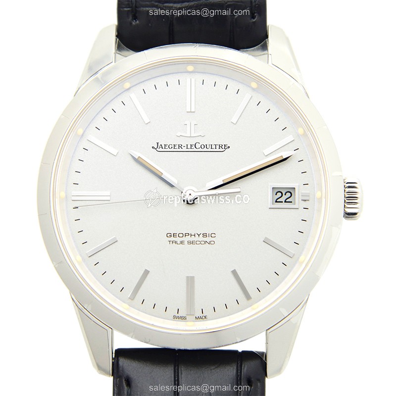 Jaeger-Lecoultre Q8018420 GEOPHYSIC - Automatic - Steel Case - White Dial - Black Alligator Strap