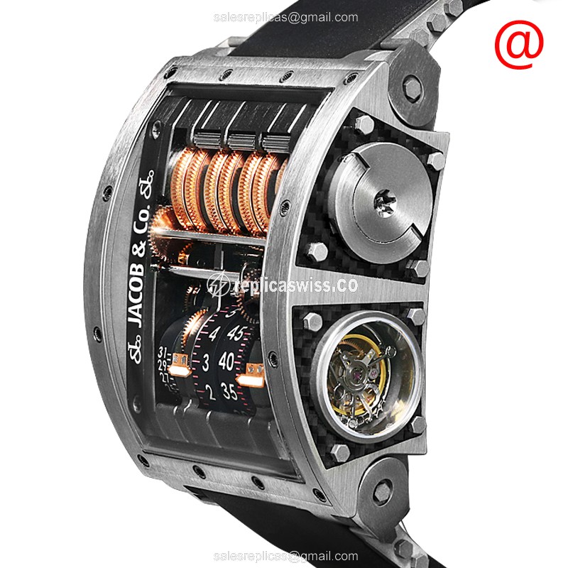 Jacob & Co QT100.20.NS.AA.AHA4D - Manual Wind Titanium - Sapphire Crystal - Black Dial