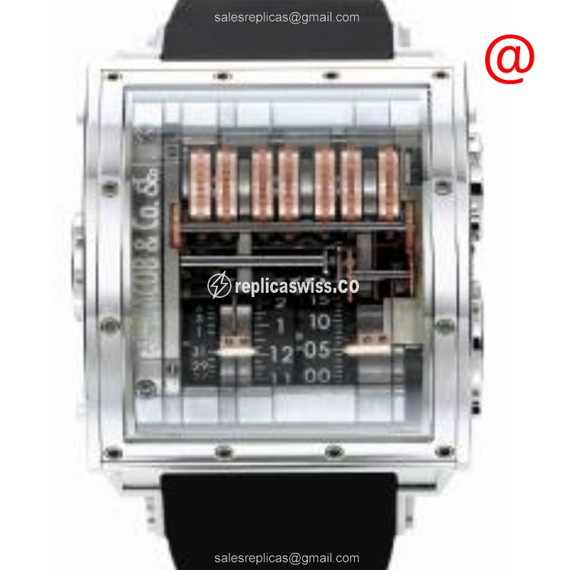 Jacob & Co QUENWG QUENTTIN - Manual Wind - 18kt Gold - Skull Dial - Black Rubber - Buckle Clasp - Luxury Replica QUENTTIN Watch