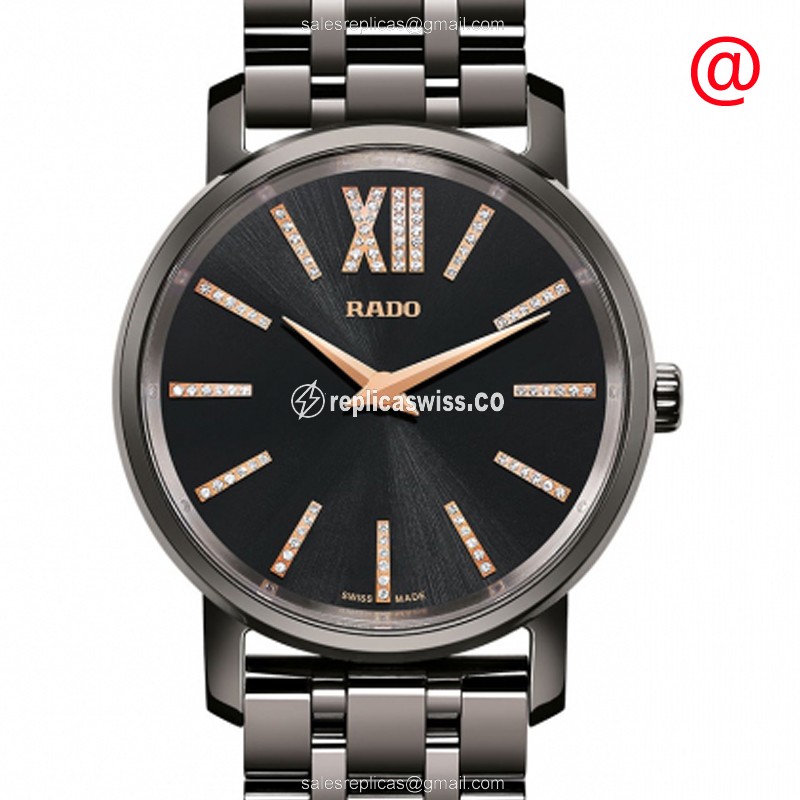 Rolex R14064707 DIAMASTER - Quartz - Ceramic Case - Black Dial - Ceramic Band - Luxury Rado Replica Watch
