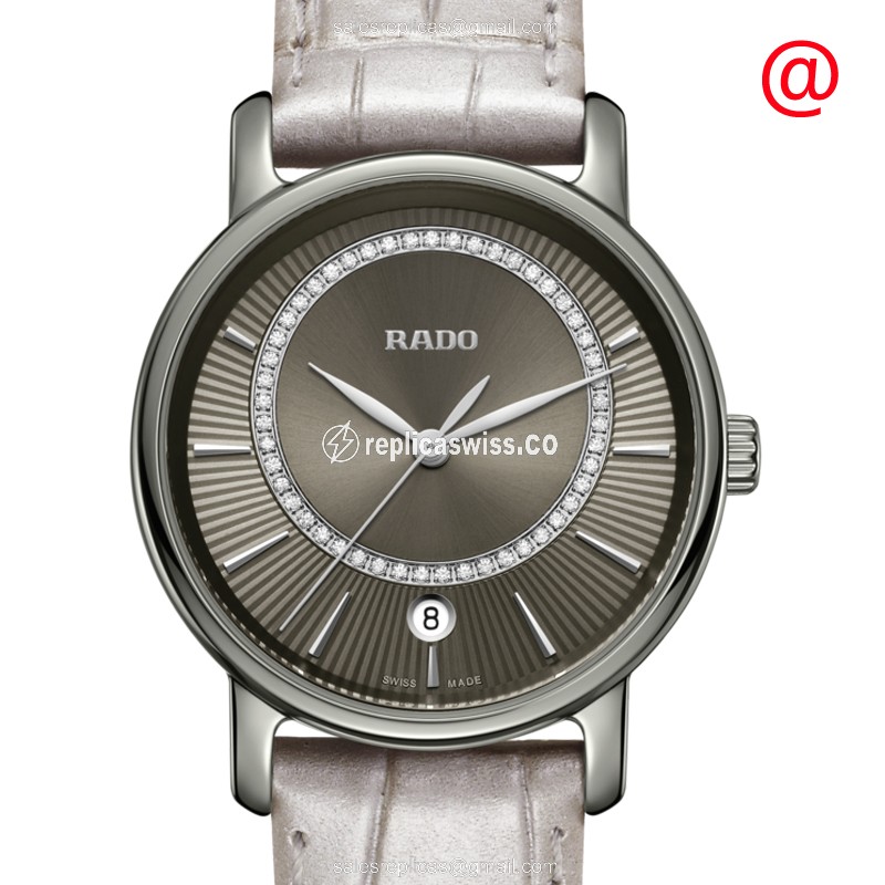 Rado DIAMASTER Quartz Ceramic - Green Dial - Grey Alligator - Buckle Clasp