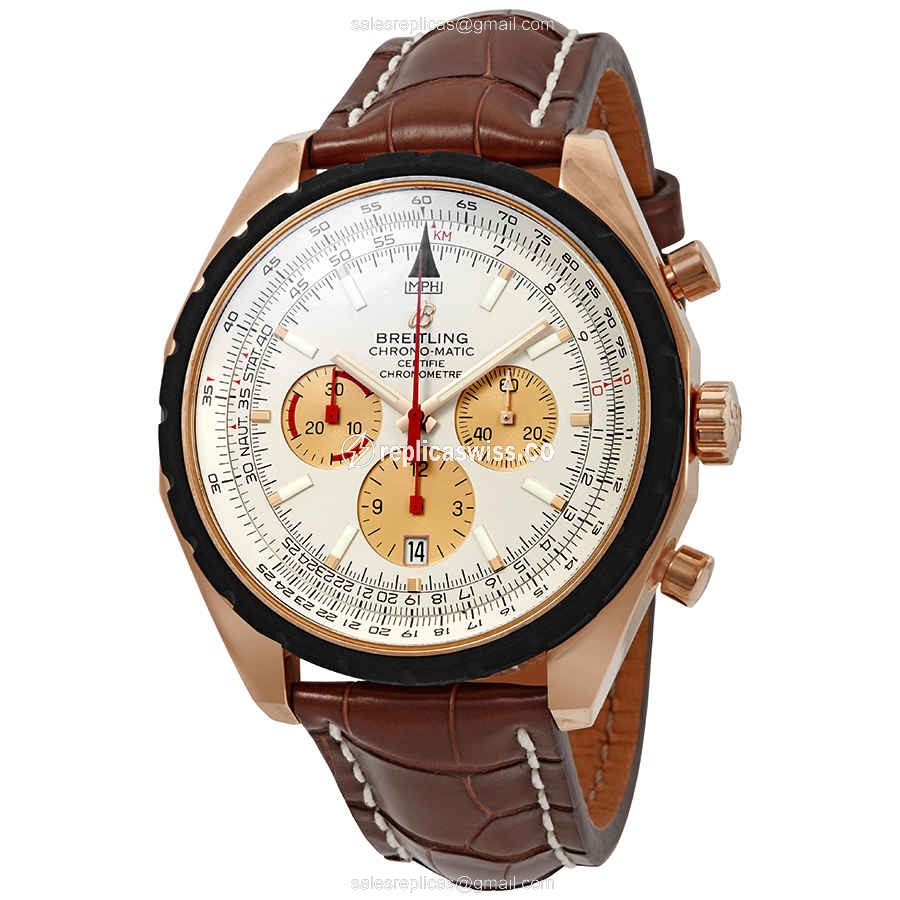 Breitling R1436002/G660BRCT CHONO-MATIC - Auto - Steel Case - Silver Dial - Brown Leather Strap - Luxury Replica CHONO-MATIC Watch