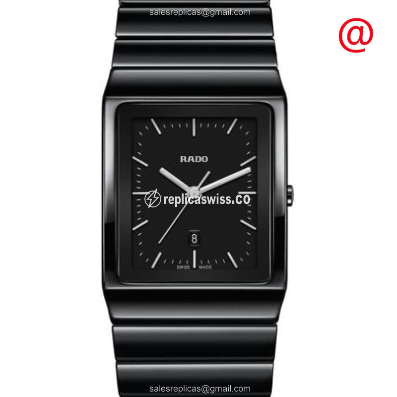 Rado TRUE SQUARE Quartz Ceramic - Black Dial - Black Ceramic Strap - Clasp