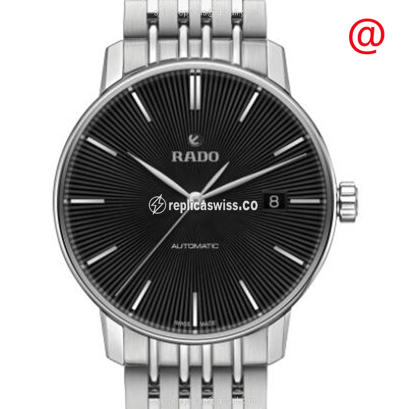 Rado Coupe Classic Replica - Automatic - Black Dial - Steel Case - Silver Strap - Luxury Replica COUPOLE CLASSIC Watch