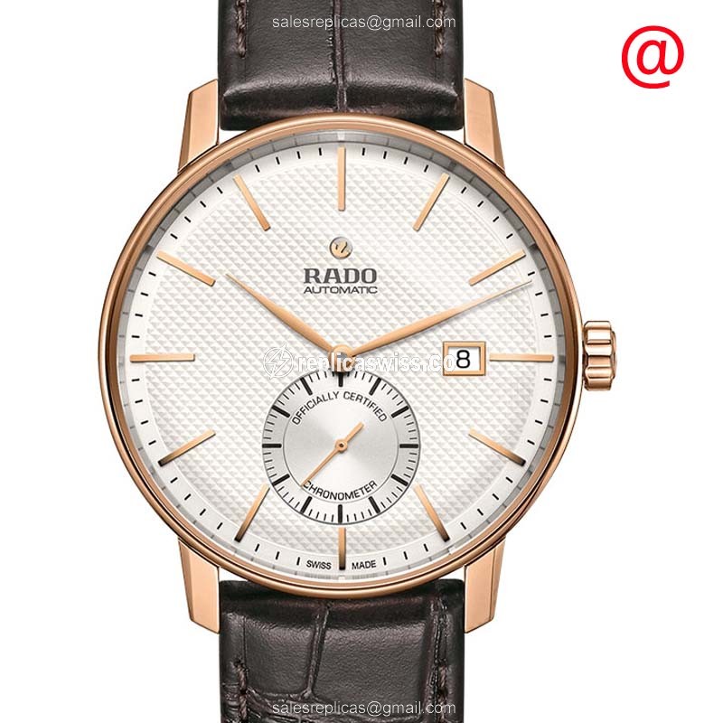 Rolex R22881025 COUPOLE Classic - Automatic - Gold PVD - Silver Dial - Brown Leather - Luxury Replica COUPOLE CLASSIC Watch