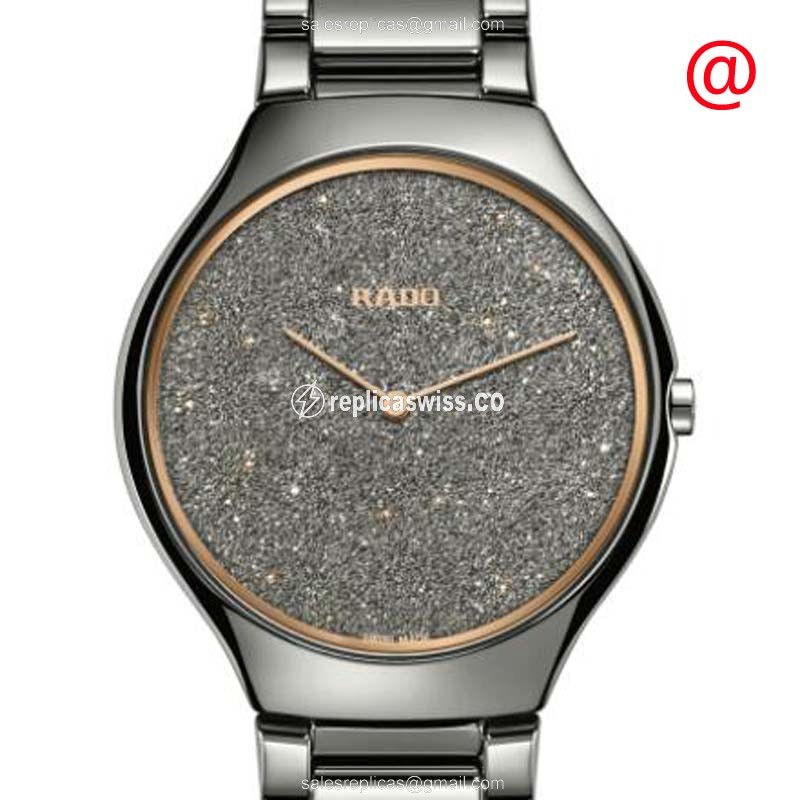Rado TRUE THINLINE Quartz Ceramic - Gray Dial - Grey Ceramic Strap - Luxury Rado Replica Watch