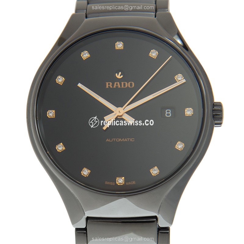 Rado R27056732 TRUE Auto Ceramic - Black Dial - Ceramic Band - Black Clasp