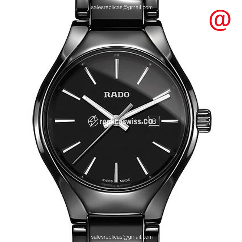 Rado R27059152 Quartz Ceramic - Black Dial - Black Ceramic Strap - Clasp - 40mm - Luxury Replica TRUE Watch