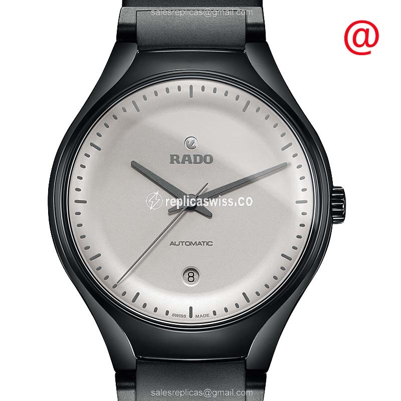 Rado R27071105 TRUE - Automatic - Ceramic Case - White Dial - Black Ceramic Strap - Luxury Rado Replica Watch