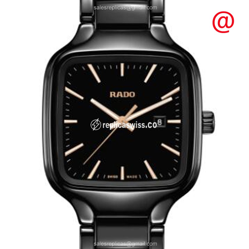 Rado TRUE SQUARE Quartz Ceramic - Black Dial - Black Ceramic Strap