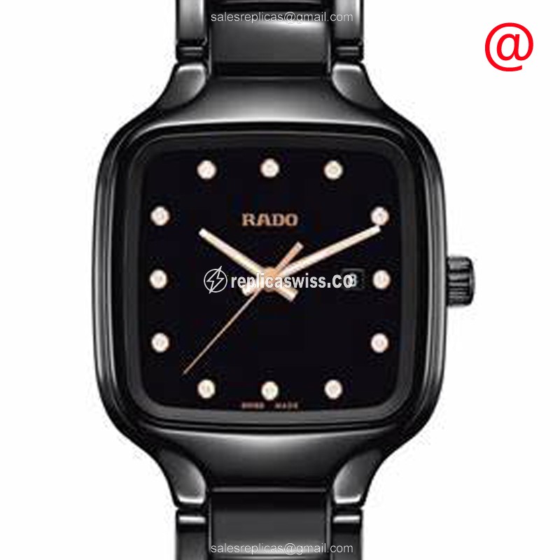 Rado R27080702 TRUE Quartz Ceramic - Black Dial - Ceramic Strap - Black Clasp