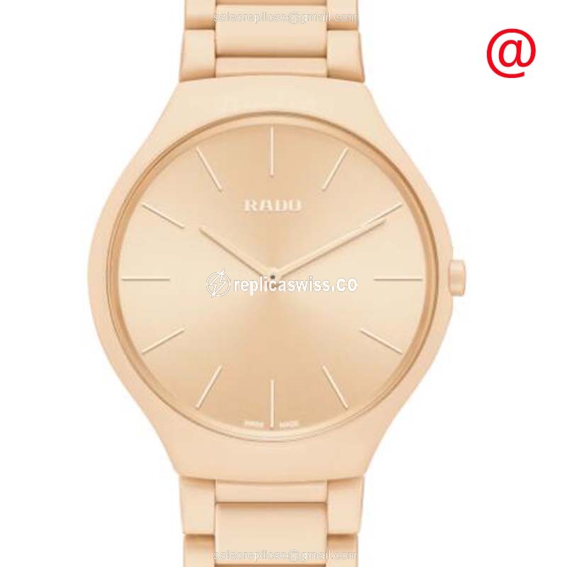 Rado TRUE THINLINE Quartz Ceramic - Gold Dial - Gold Clasp - Gold Strap